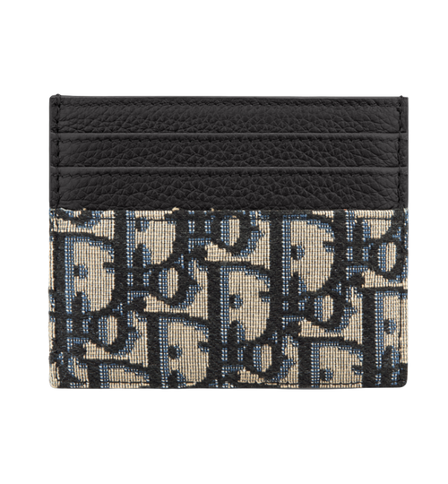 Dior - Beige and Black Dior Oblique Jacquard Card Holder