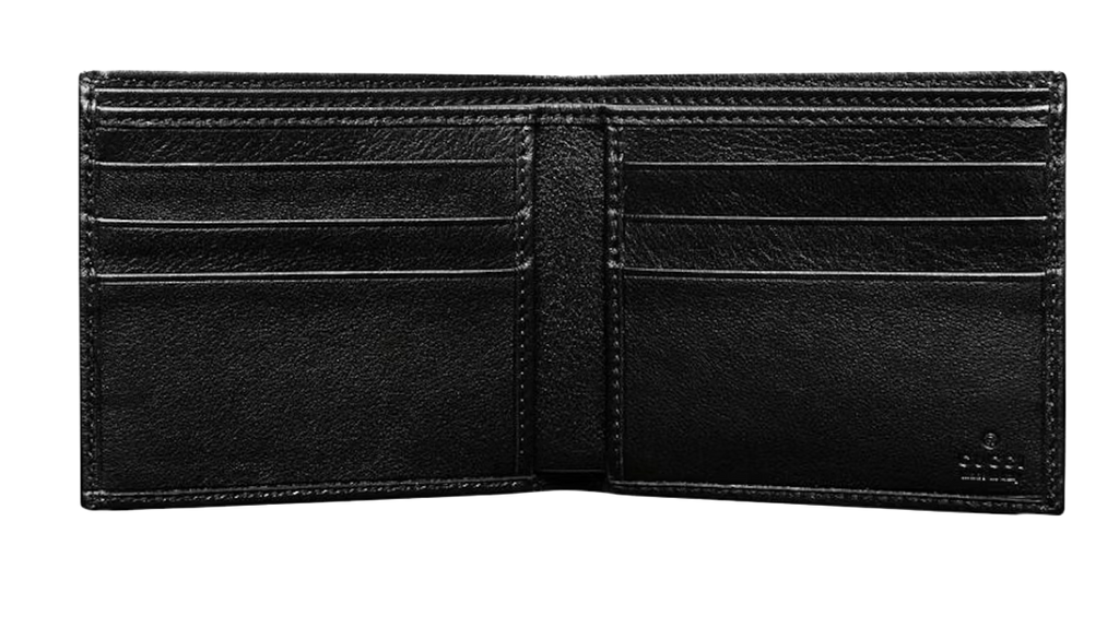 Gucci - Black Embossed Striped Wallet