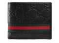 Gucci - Black Embossed Striped Wallet